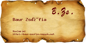 Baur Zsófia névjegykártya